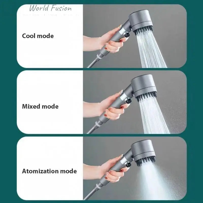 3 Modes Shower Head High Pressure Showerhead Portable Filter Rainfall Faucet Tap Bathroom Bath Home Innovative Accessories - World Fusion