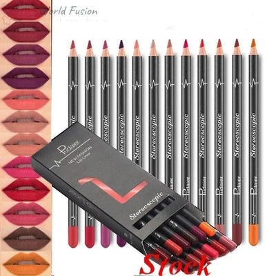 Waterproof Nude Lip Liner Set Colorful