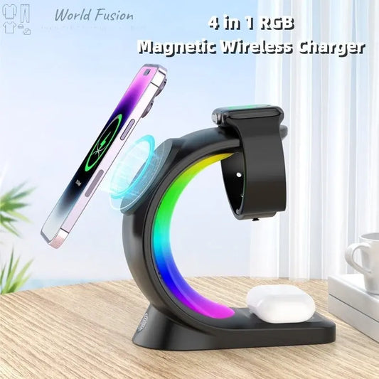 4-in-1 Fast Magnetic Wireless Charging Station