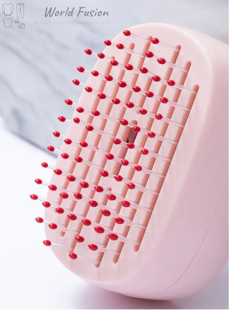 Air Cushion Comb Automatic Cleaning Of Broken Hair Portable - World Fusion