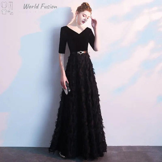 Elegant Black Evening Dress Women