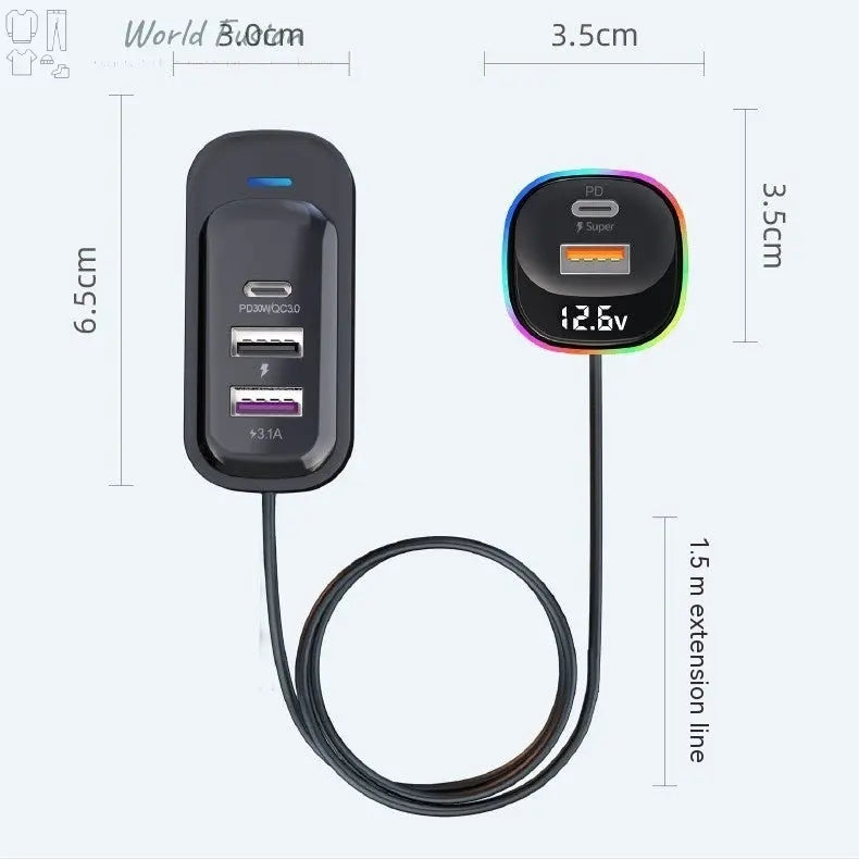Car Charger Super Fast Charge Multi-function - World Fusion