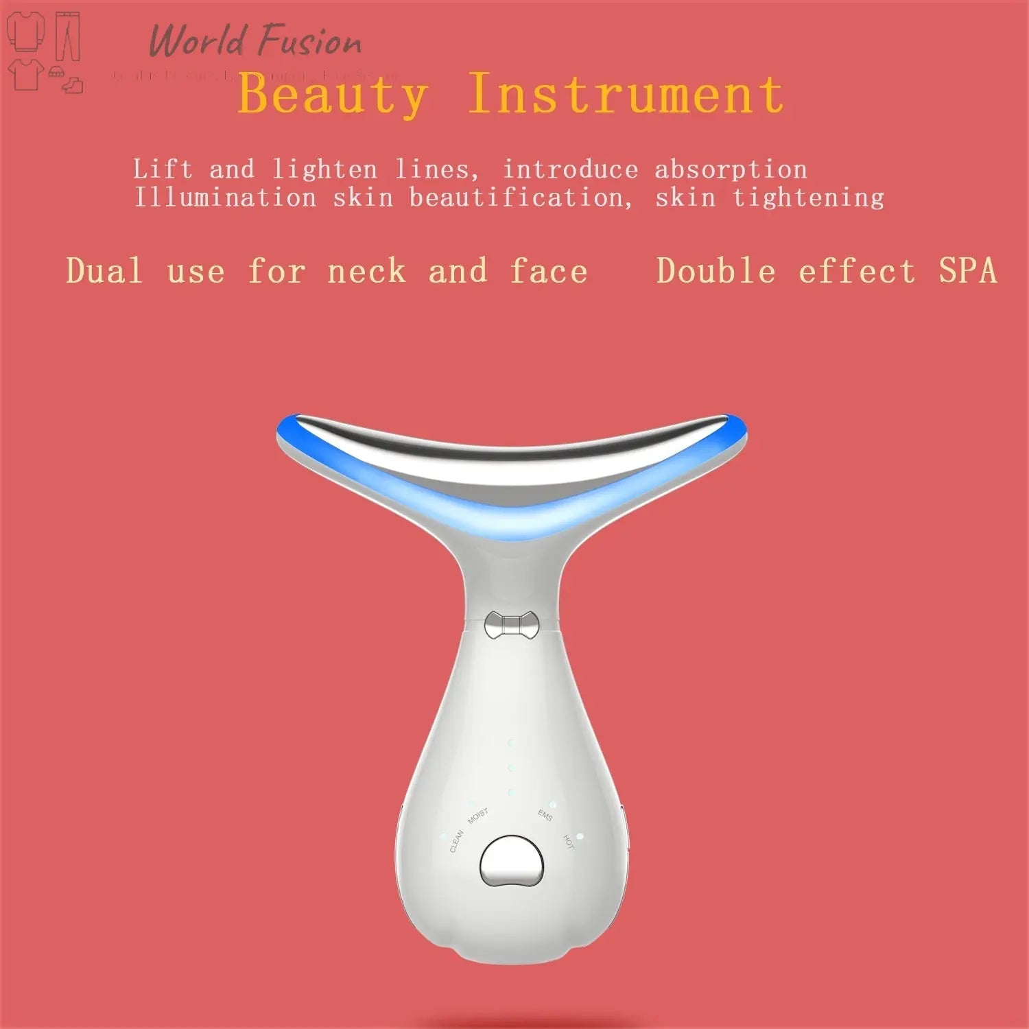 Color Light Neck Beauty Instrument Neck Massage Beauty Instrument - World Fusion
