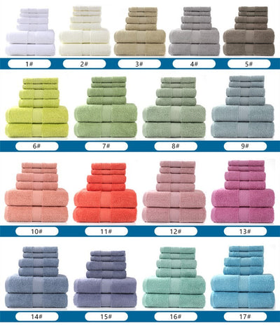 Soft and absorbent bath towel set made of 100% cotton for ultimate comfort.