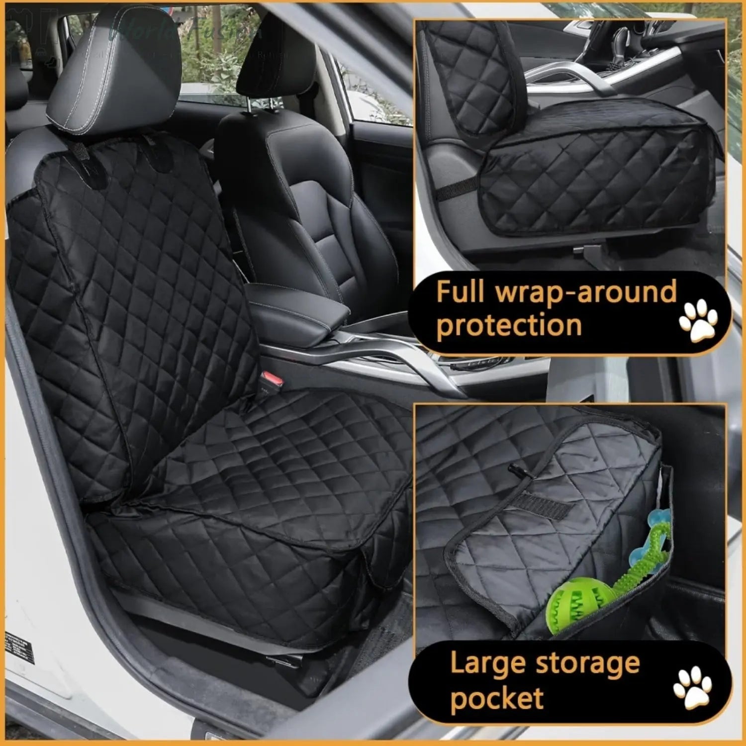 DOg Car Seat Cover, Waterproof Pet Front Seat Cover Vehicle Seat Protection, Scratch Proof & Nonslip Pet Car Seat Protector Dog Seat Cover For Cars, Trucks & SUV - World Fusion