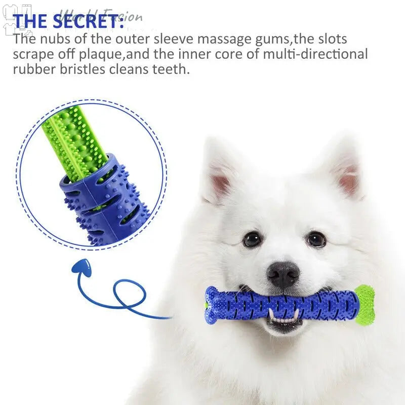 Dog Toys Toothbrush TPR Chew Bite Teeth Cleaning Pet Molar Brushing Stick Dogs Toothbrush Chewing Bite Toy Durable Chewing - World Fusion