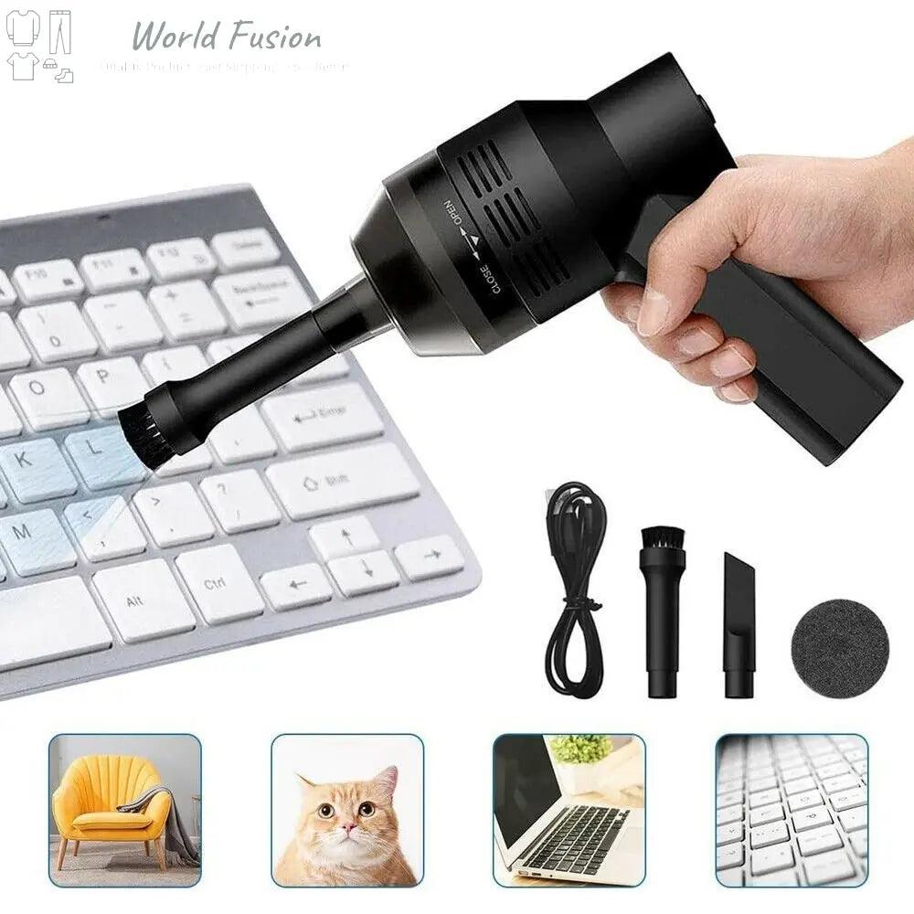 Electric Mini Cordless Air Duster Blower High Pressure For Computer Car Cleaning - World Fusion