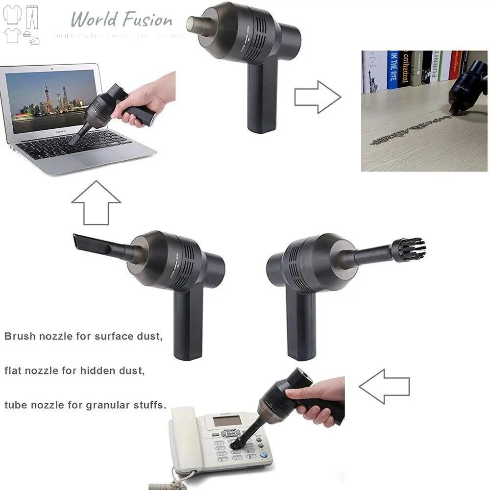 Electric Mini Cordless Air Duster Blower High Pressure For Computer Car Cleaning - World Fusion