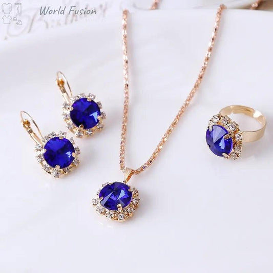 Round crystal necklace set