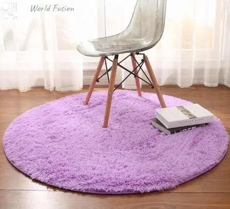 Fluffy Round Rug Carpets For Living Room Decor Faux Fur Carpet Kids Room Long Plush Rugs For Bedroom Shaggy Area Rug Modern Mat - World Fusion