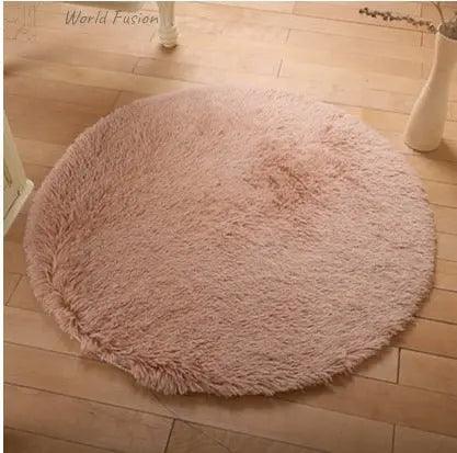 Fluffy Round Rug Carpets For Living Room Decor Faux Fur Carpet Kids Room Long Plush Rugs For Bedroom Shaggy Area Rug Modern Mat - World Fusion