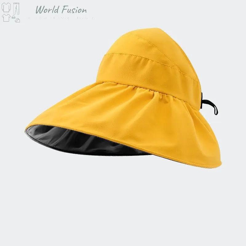 Foldable Fisherman Hat Summer Empty Top Sun Protection Hat UV Protection Upf50  Sun Visor Full-face Sunhat For Women - World Fusion