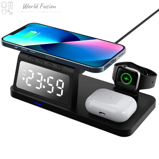 4-in-1 Wireless Fast Charger Clock
