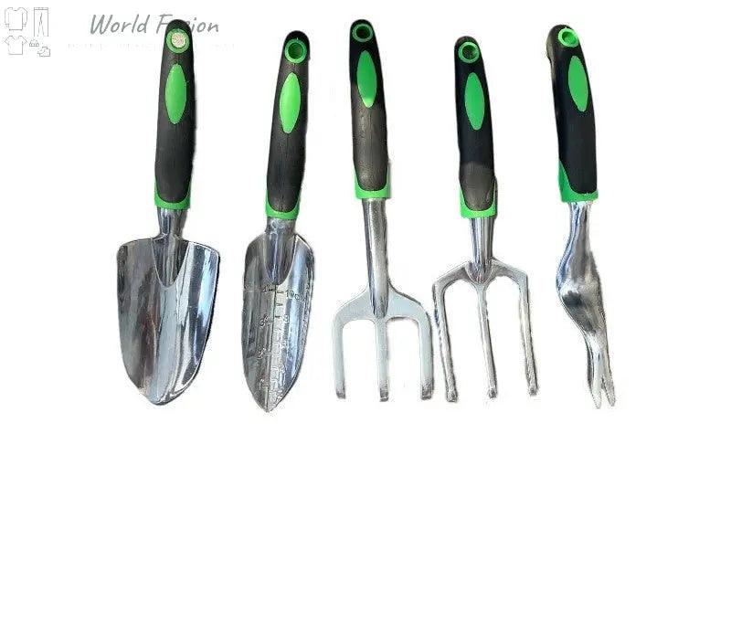 Garden Supplies 9-piece Aluminum Alloy Set, Silicone Two-color Handle Shovel Gardening Tools - World Fusion