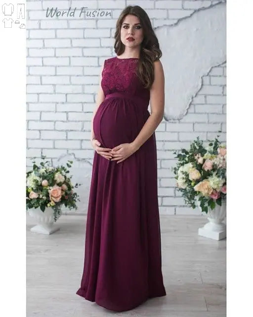Lace Sleeveless Maternity Dress - World Fusion