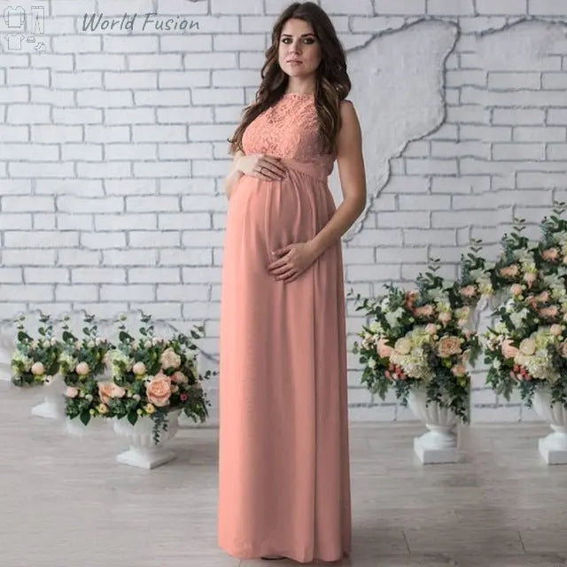 Lace Sleeveless Maternity Dress - World Fusion
