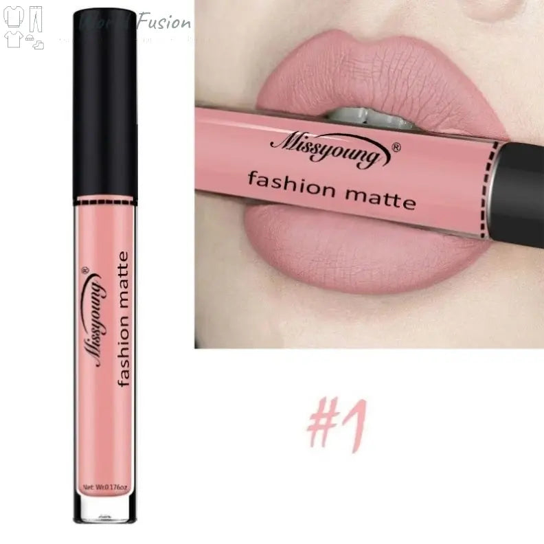 Lip Gloss Liquid Lipstick Non-Stick Cup Matte Makeup Llipstick - World Fusion