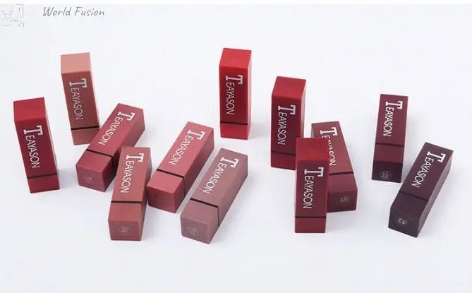 New set of 12-color square tube lipstick matte lipstick - World Fusion