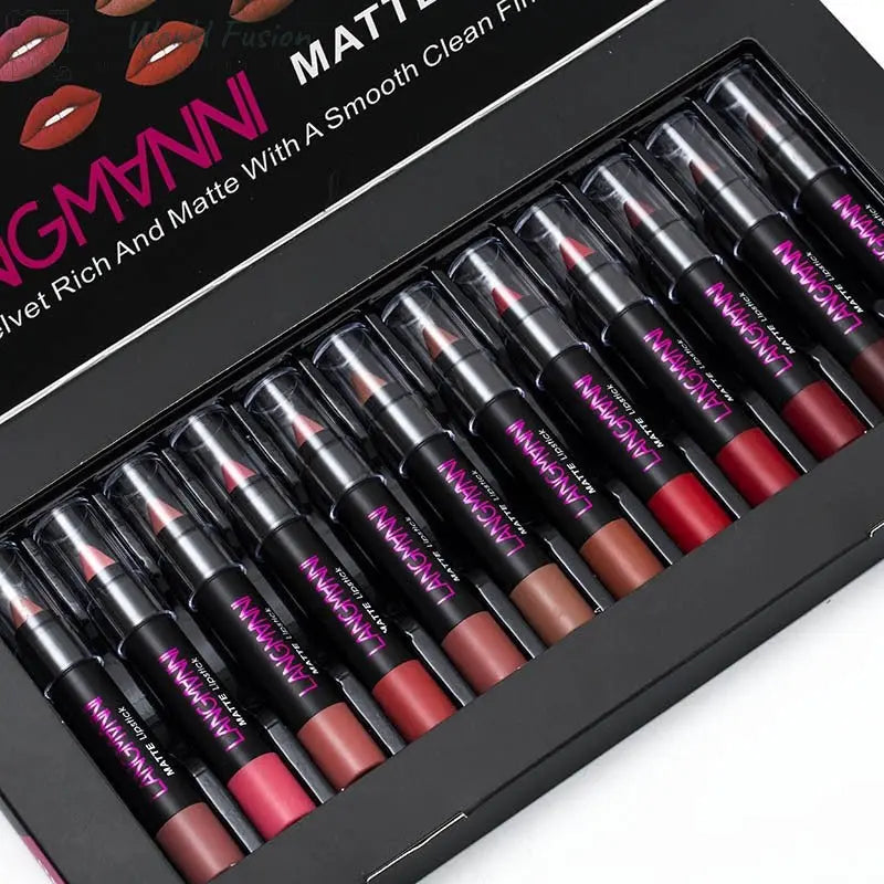 Non-Stick Cup Matte Lipstick And Lip Gloss Set - World Fusion