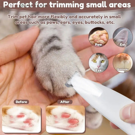 Pets Dog Paw Trimmer With LED Light Fully Waterproof Pet Hair Trimmer With LED Display Dog Clippers For Grooming Widen Blade - World Fusion
