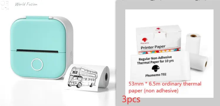 Portable Thermal Label Printer Home Photo Printer Student Wrong Question Printer Bluetooth Mini Label Printer Price Tag - World Fusion