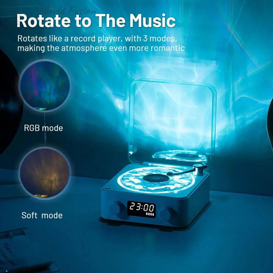 Bluetooth Turntable Speaker with RGB Lamp