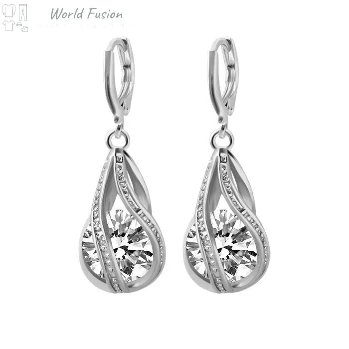 Bride wedding necklace earrings set - World Fusion