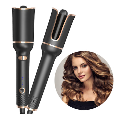 Automatic spiral curling iron with negative ions for smooth, bouncy curls.