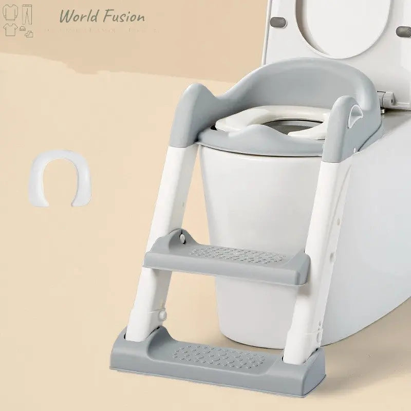 Stair-type Male And Female Baby Ladder Folding Rack Ring Cushion Child Toilet - World Fusion