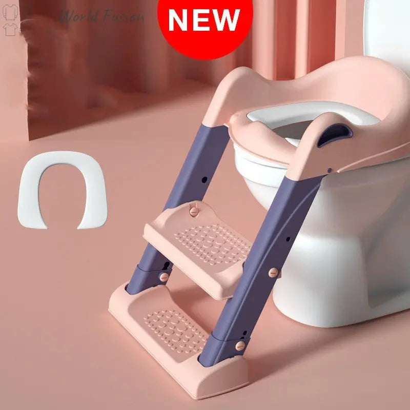 Stair-type Male And Female Baby Ladder Folding Rack Ring Cushion Child Toilet - World Fusion