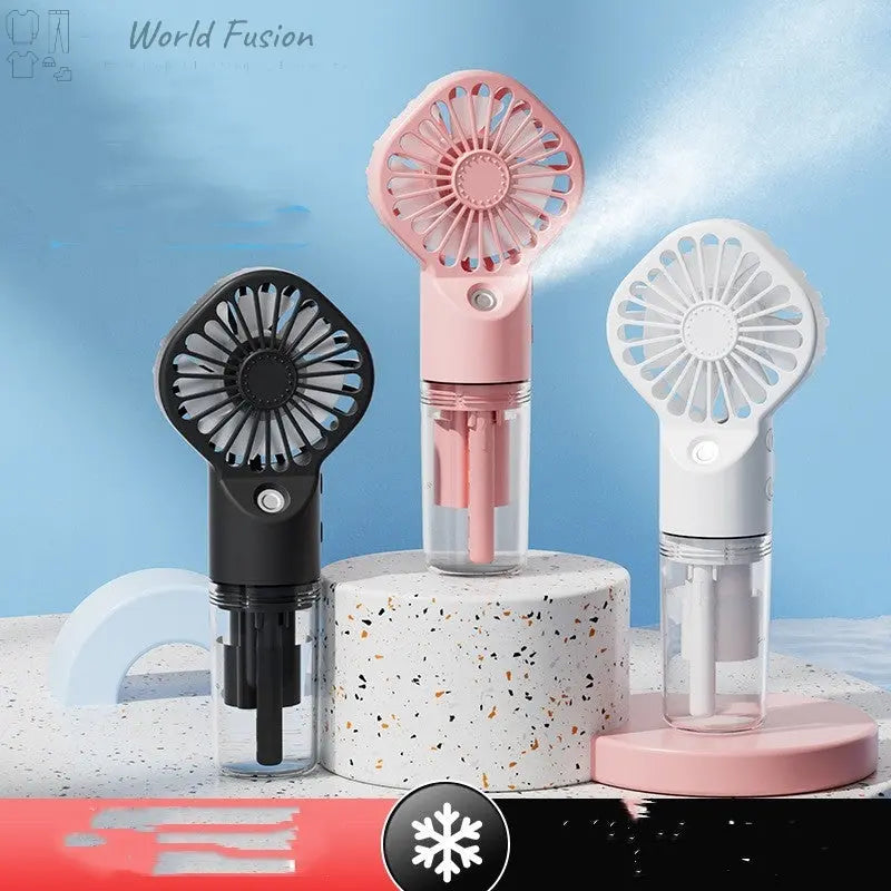 Strong Power Spray Humidification Small Mist Fan Humidification Usb Charging Portable Fan Icy And Refreshing Fan Water Supplement World Fusion