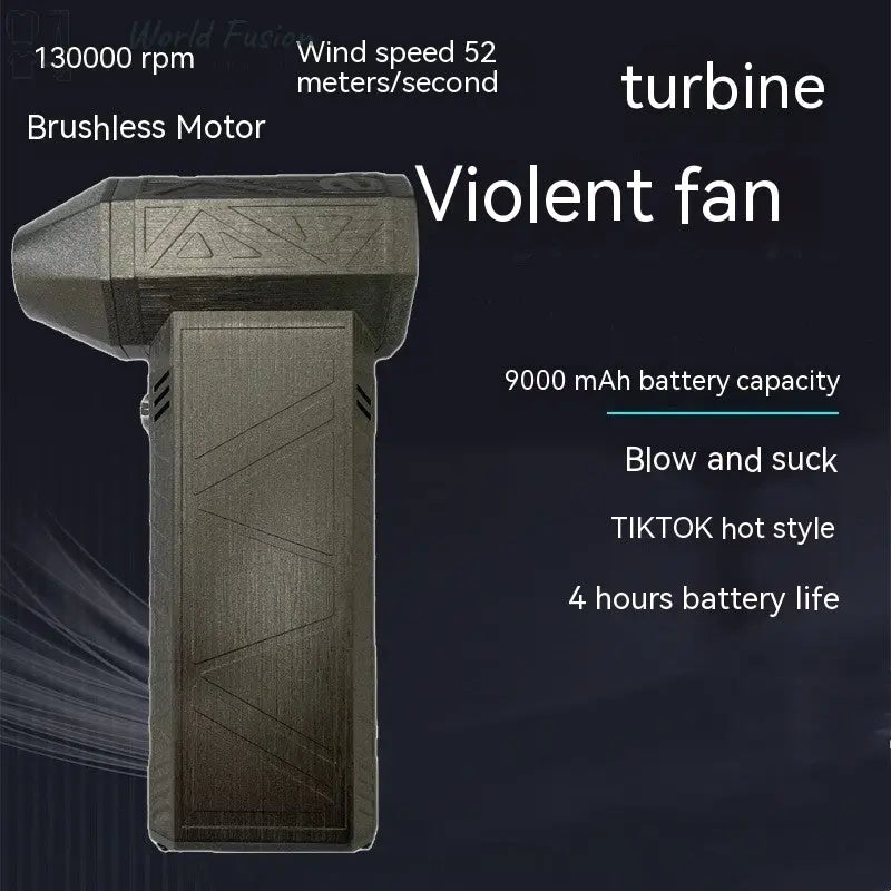 Turbo Fan Silent High Power Jet Fan Brushless Motor Air Duster Fast Recharging Dust Blower Air Blower - World Fusion
