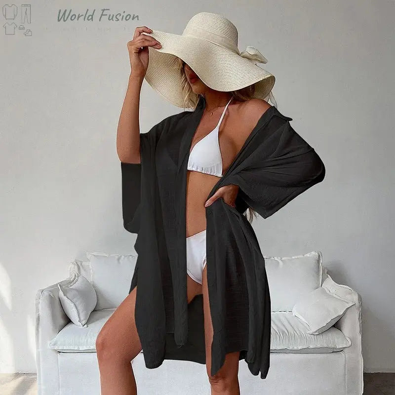 Vacation Sun Protection Coat Loose Breathable Shirt - World Fusion