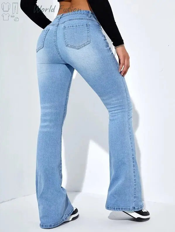 Women's Fashion Casual High Waist Slim-fit Stretch Trousers - World Fusion