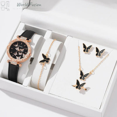 Women's Fashion Simple Butterfly Digital Belt Watch - World Fusion