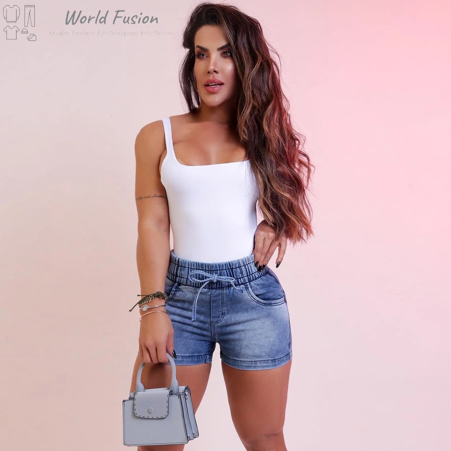 Women's Spring And Summer New Tight Denim Shorts - World Fusion
